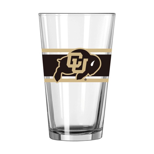 CU Buffaloes pint glass with black and gold logo wrap design.
